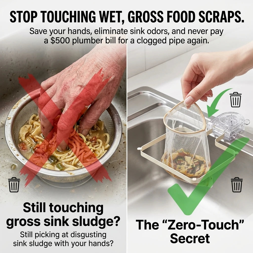 Last Day Sale!🔥 50% OFF Kitchen Sink Strainer - Zero-Touch Disposal | Foldable Space-Saver | Anti-Clog | Easy Suction Install