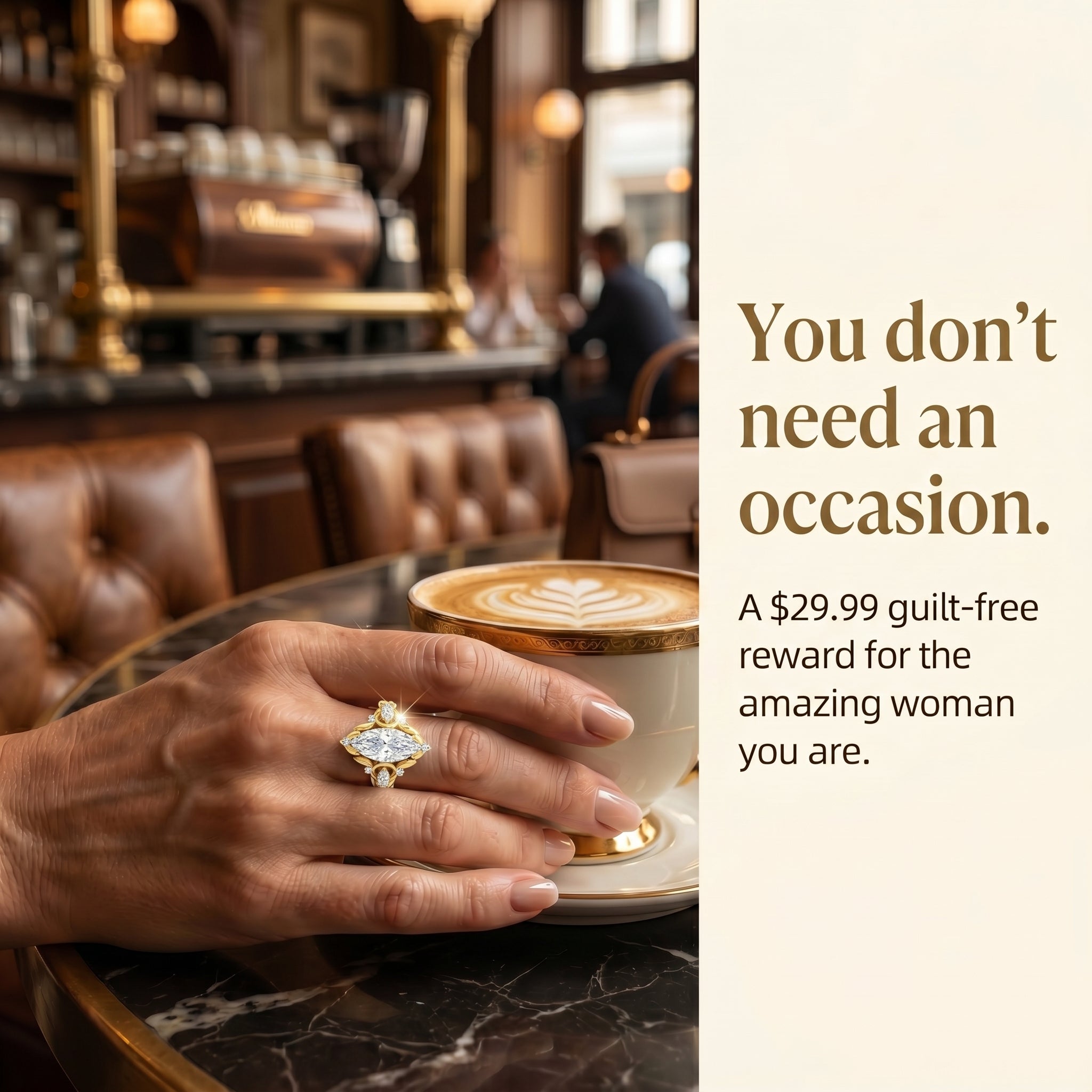 The 'Old Money' Marquise Estate Ring — Flawless 1ct Moissanite, Instantly Elongates Fingers (80% Off Today)