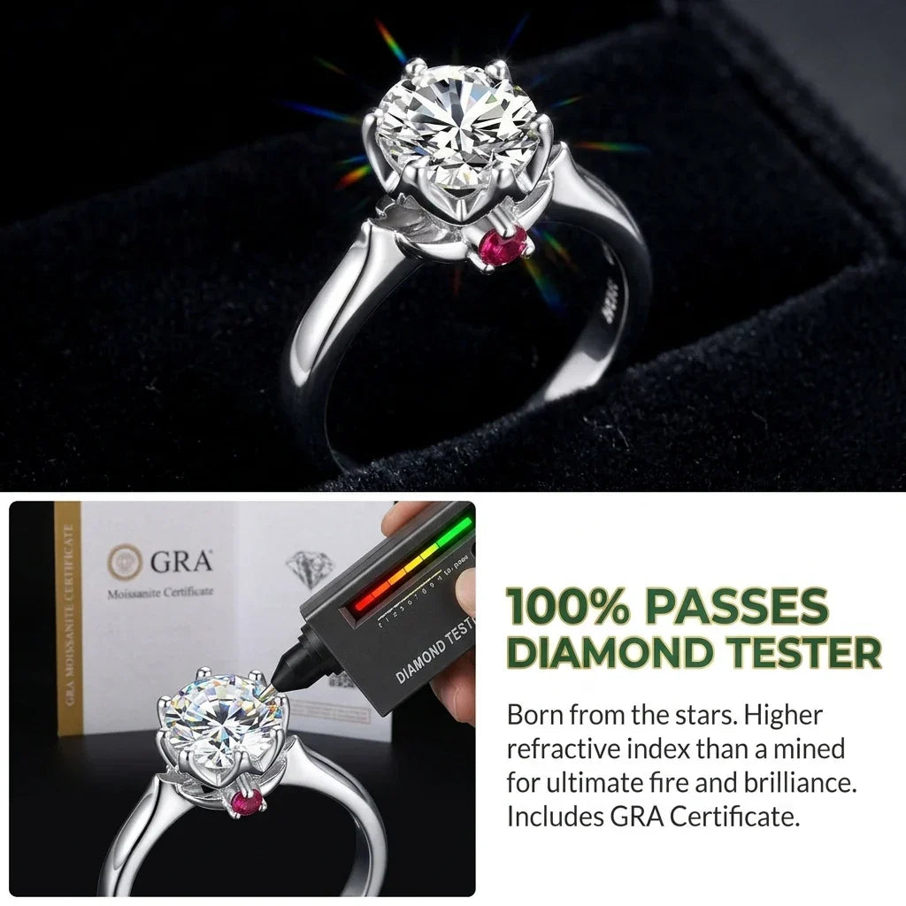 🔥90% OFF Last Day Sale |The "Timeless Blossom" Handcrafted Moissanite Ring - Comfort Fit