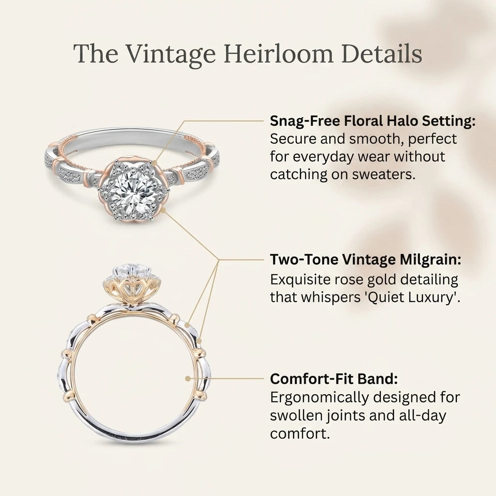 🔥90% OFF Last Day Sale |Timeless Estate Crown Ring | Cloud-Free Radiance & Catch-Free Comfort Fit