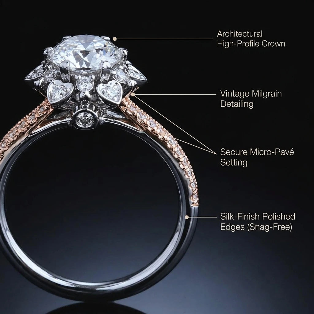 🔥90% OFF Last Day Sale |The Royal Sunburst Moissanite Ring | Hand-Forged Snag-Free Heirloom Quality