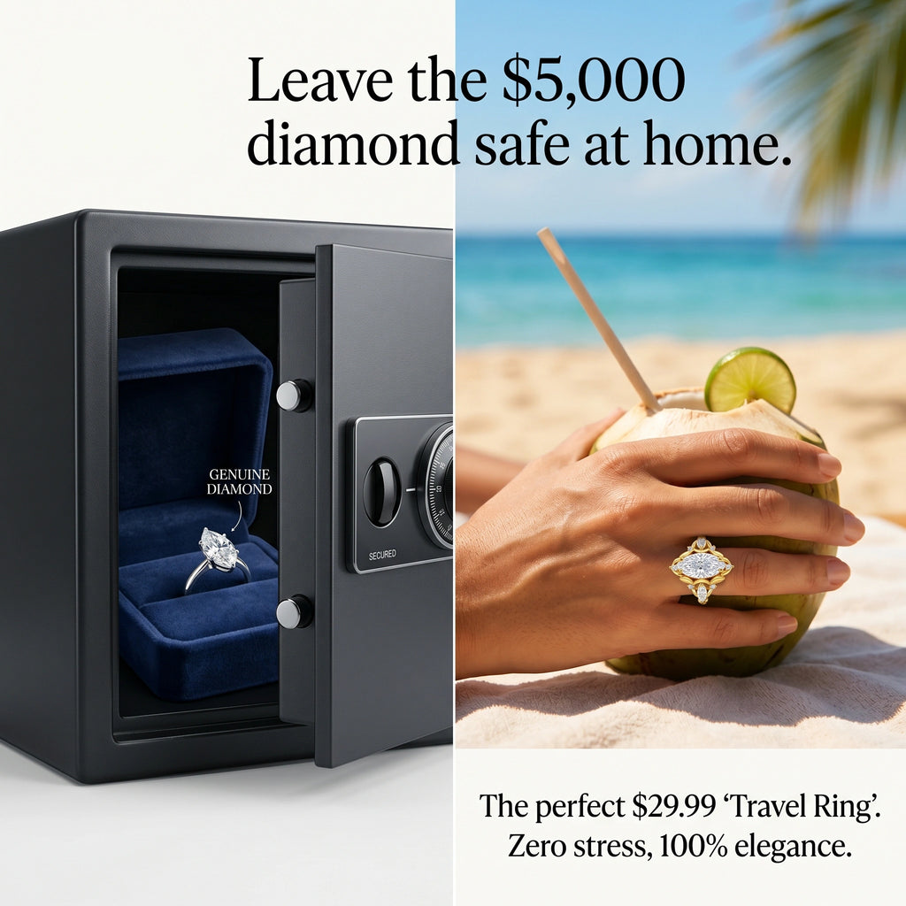 The 'Old Money' Marquise Estate Ring — Flawless 1ct Moissanite, Instantly Elongates Fingers (80% Off Today)