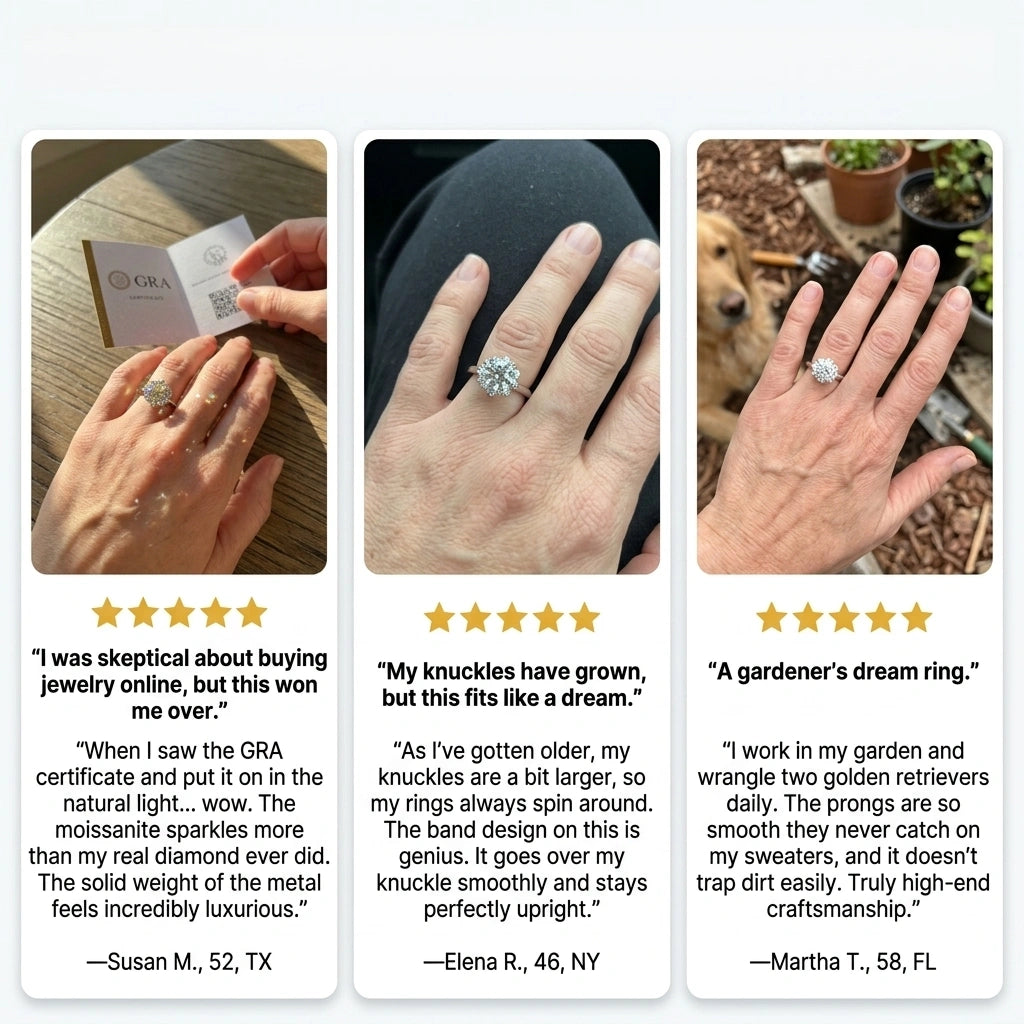 🔥90% OFF Last Day Sale |Heirloom Floral Moissanite Ring - Anti-Spin Comfort Fit for All Knuckles