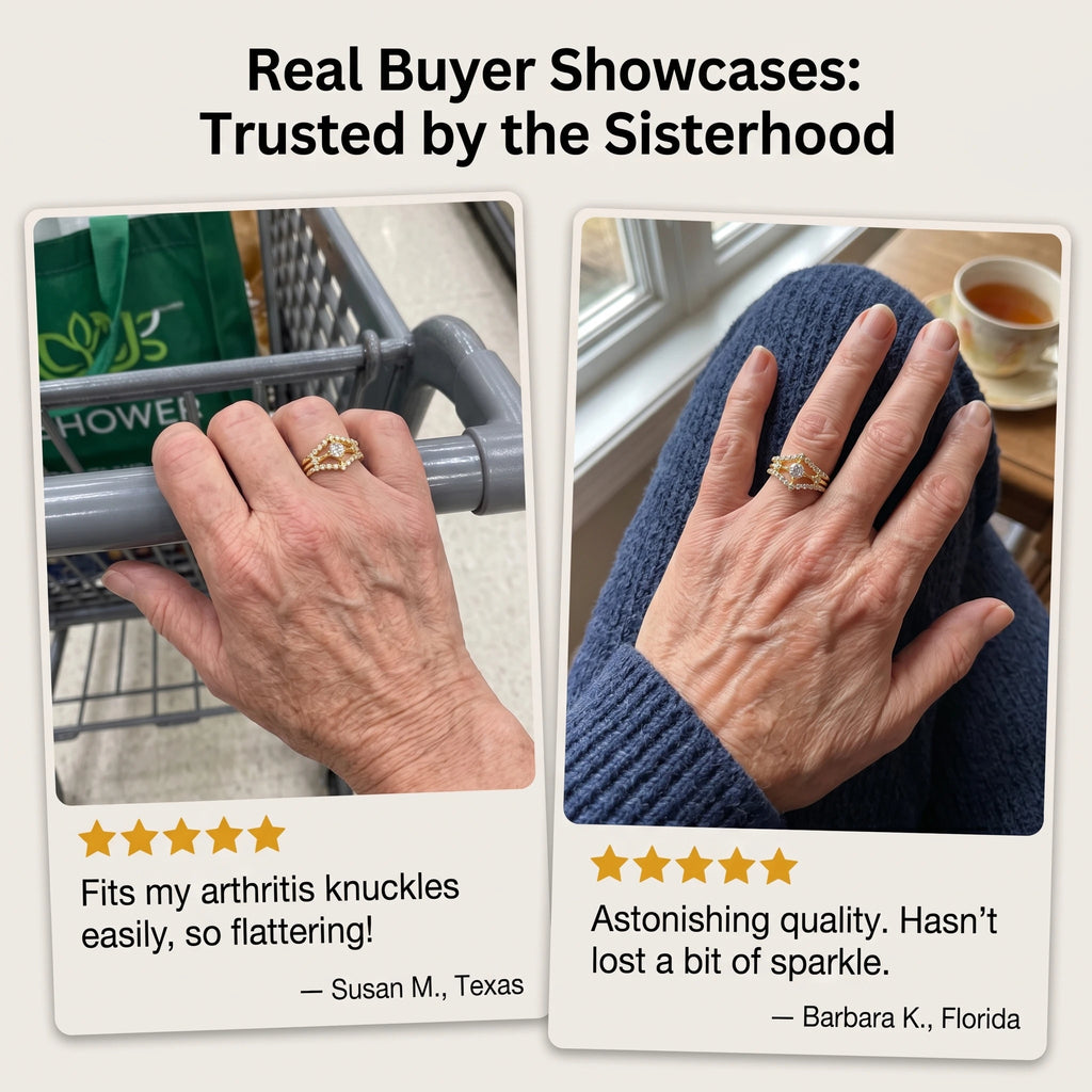 🔥90% OFF Last Day Sale Hand-Forged Moissanite Crown Ring | Comfort-Glide Fit for Arthritis Knuckles & 100% Snag-Free