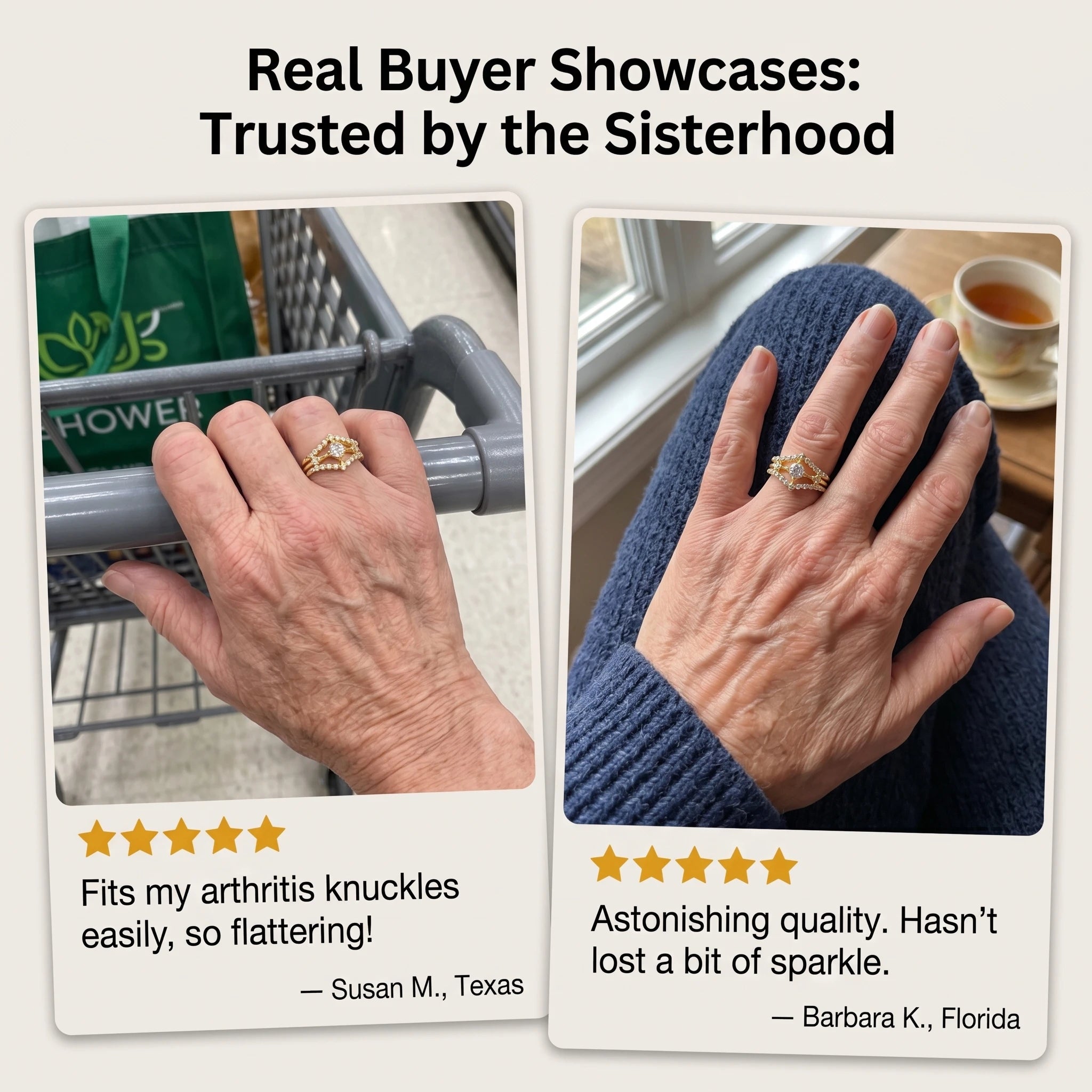 🔥90% OFF Last Day Sale Hand-Forged Moissanite Crown Ring | Comfort-Glide Fit for Arthritis Knuckles & 100% Snag-Free