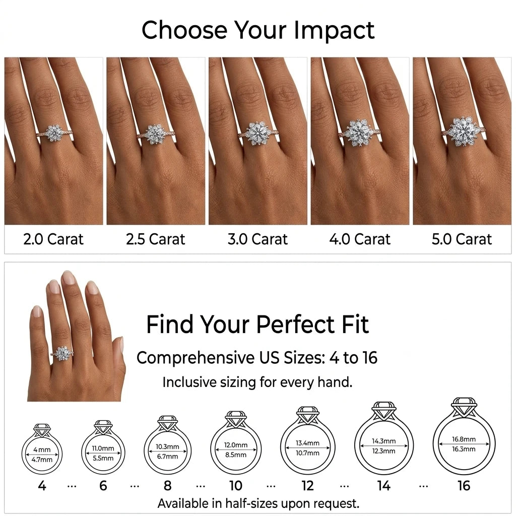 🔥90% OFF Last Day Sale |The Royal Sunburst Moissanite Ring | Hand-Forged Snag-Free Heirloom Quality