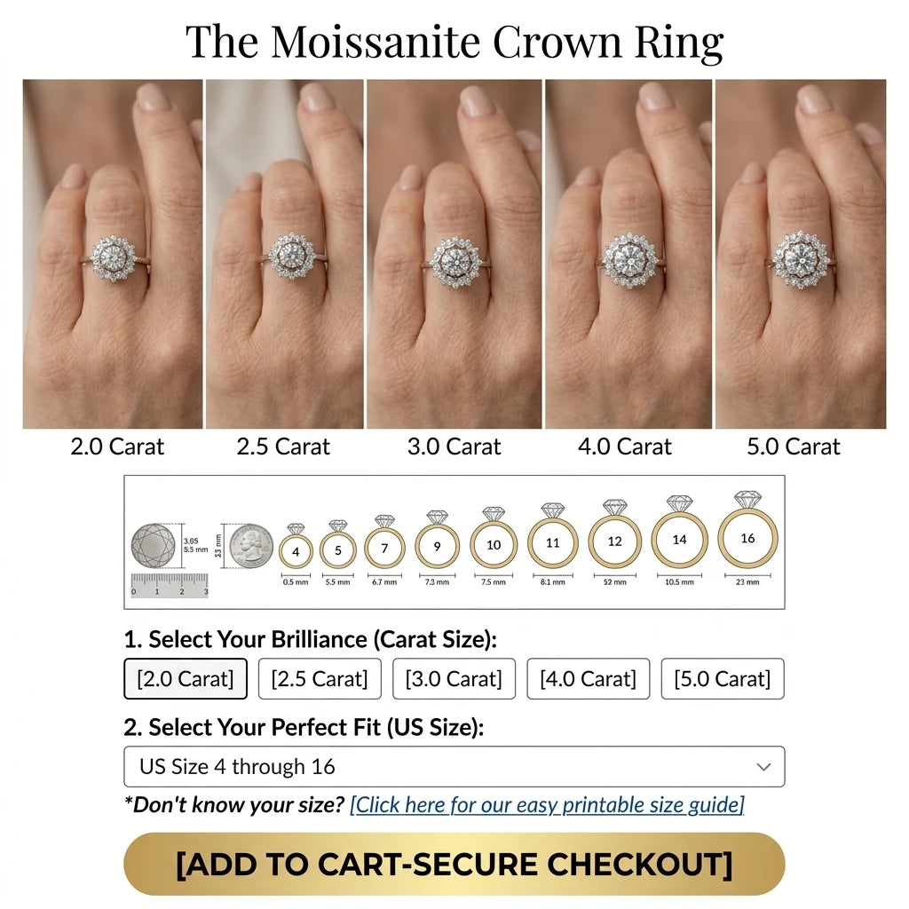 🔥90% OFF Last Day Sale Brilliant Moissanite Halo Ring: Certified Authentic & Everyday Comfort Fit