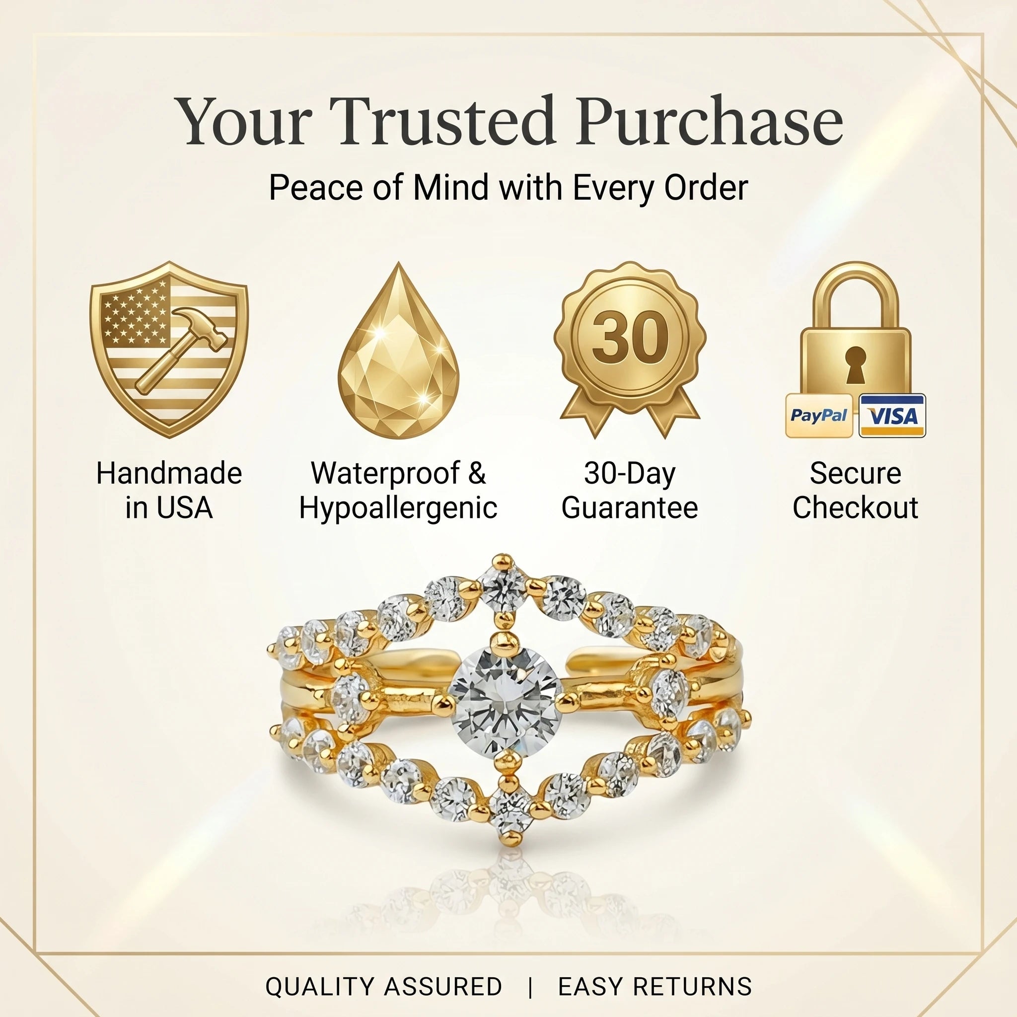 🔥90% OFF Last Day Sale Hand-Forged Moissanite Crown Ring | Comfort-Glide Fit for Arthritis Knuckles & 100% Snag-Free