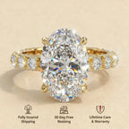 🔥90% OFF Last Day Sale |Crown Oval Diamond Ring | Everyday Luxury & 1.4ct Pavé Setting