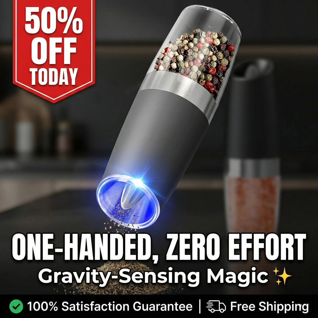 Last Day Sale!🔥 50% OFF Premium Gravity Salt & Pepper Grinder - Arthritis Friendly