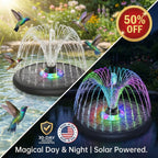 Last Day Sale!🔥50% OFF-Solar Oasis Pro: Glass Panel Fountain with Night LED Lights