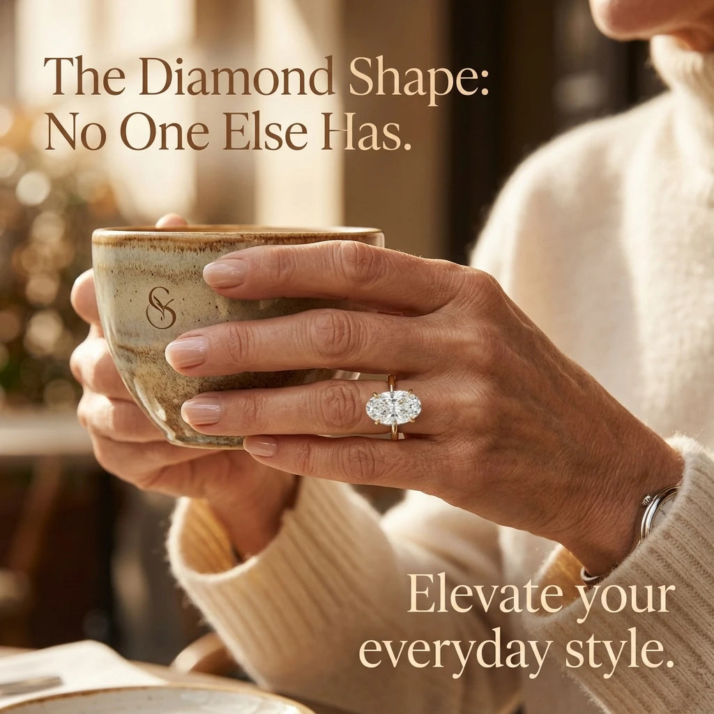 🔥90% OFF Last Day Sale |The Rare Moval Cut Ring | Finger-Elongating 18K Gold Solitaire