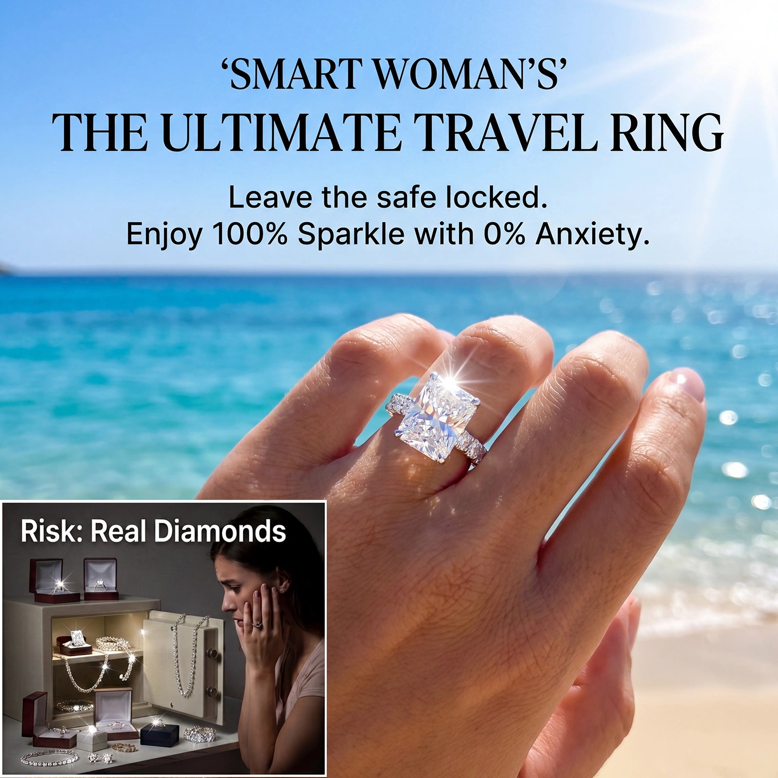 Viral Restock! 🚨 80% OFF The 5.51ct Radiant Illusion Ring - Elongates Fingers, Flawless $8k Look