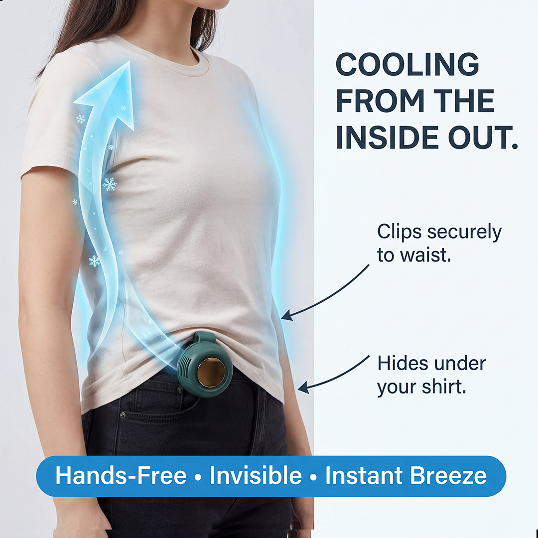 Last Day Sale!🔥 70% OFF Premium Invisible Clip-On Fan - Hot Flash Relief & Hands-Free