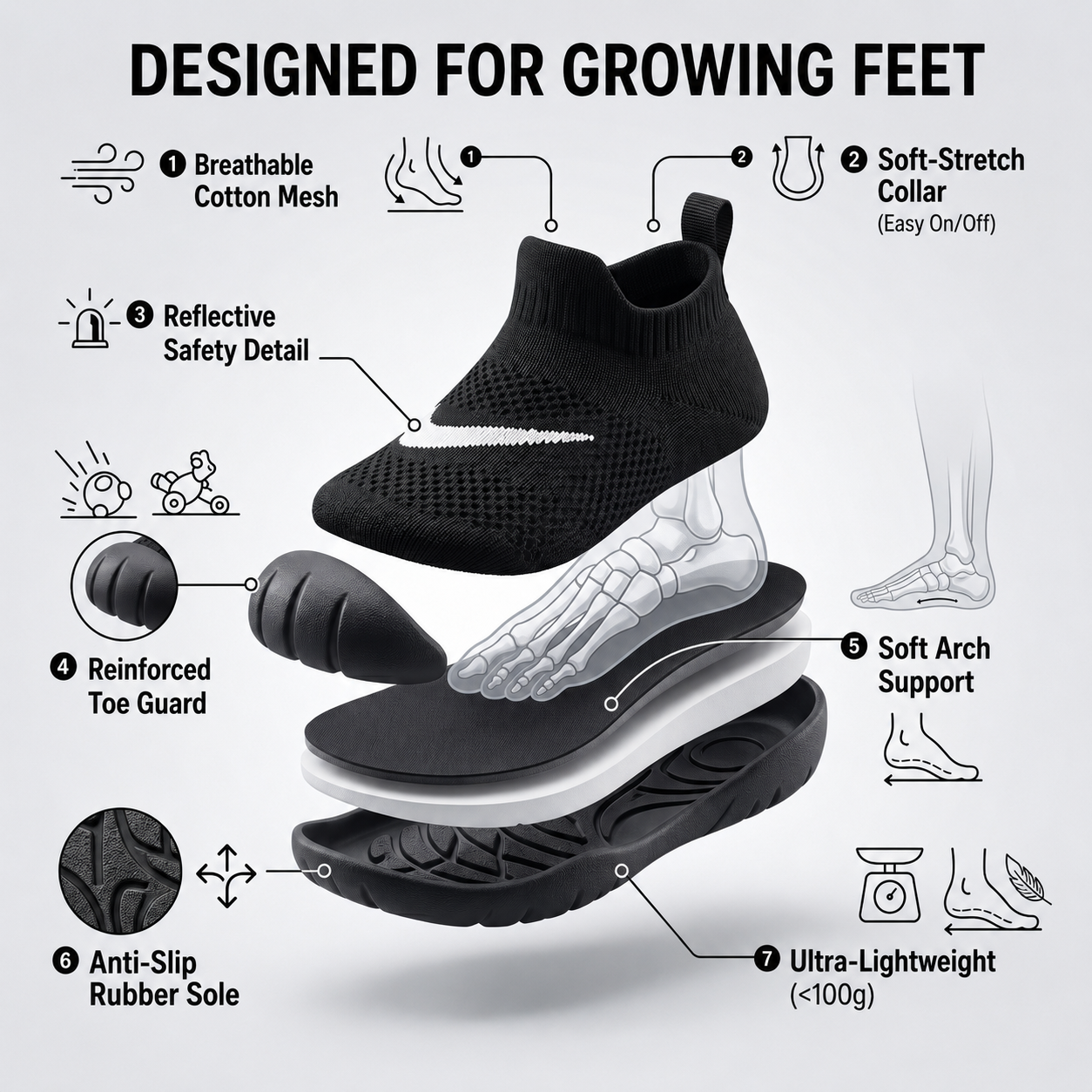 Anti-Slip & Kick-Proof Baby Sock Shoes - Ultra Soft | Last Day Sale-90% OFF🔥