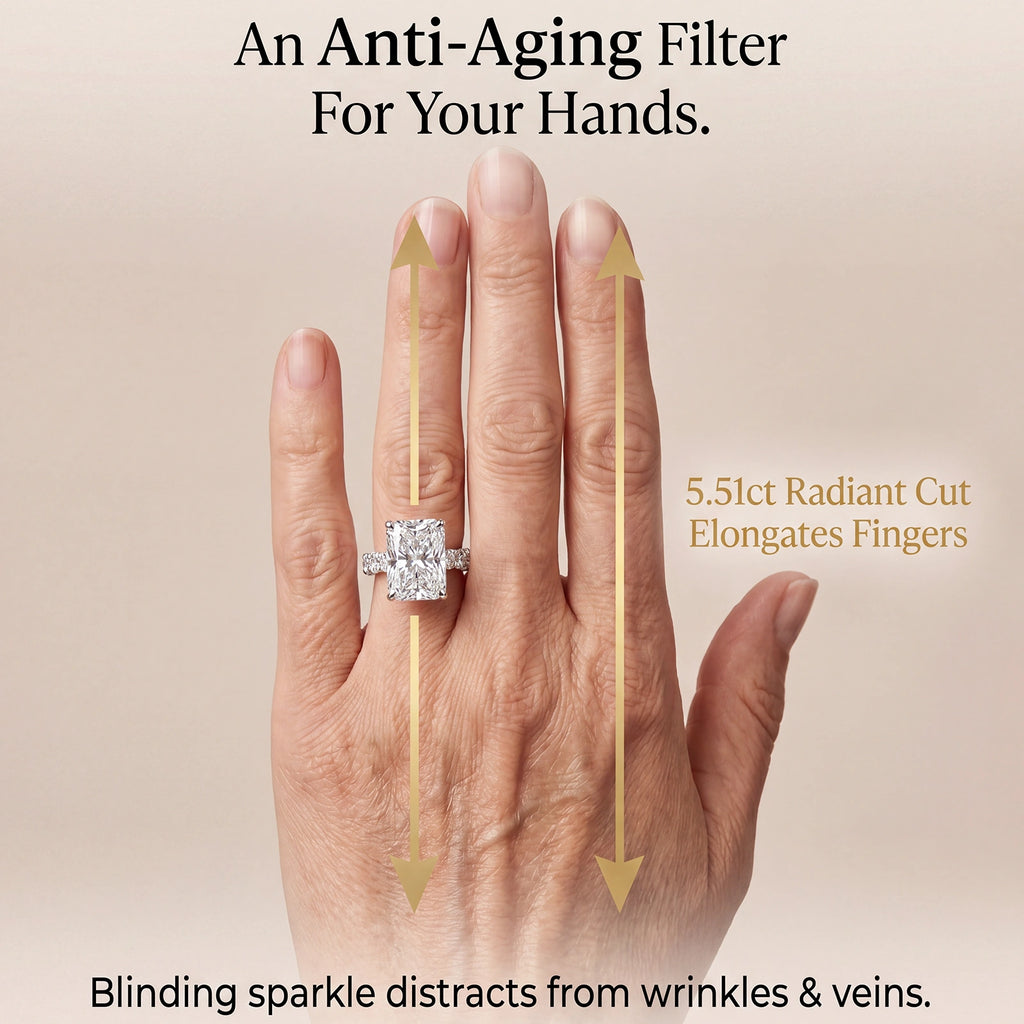 Viral Restock! 🚨 80% OFF The 5.51ct Radiant Illusion Ring - Elongates Fingers, Flawless $8k Look