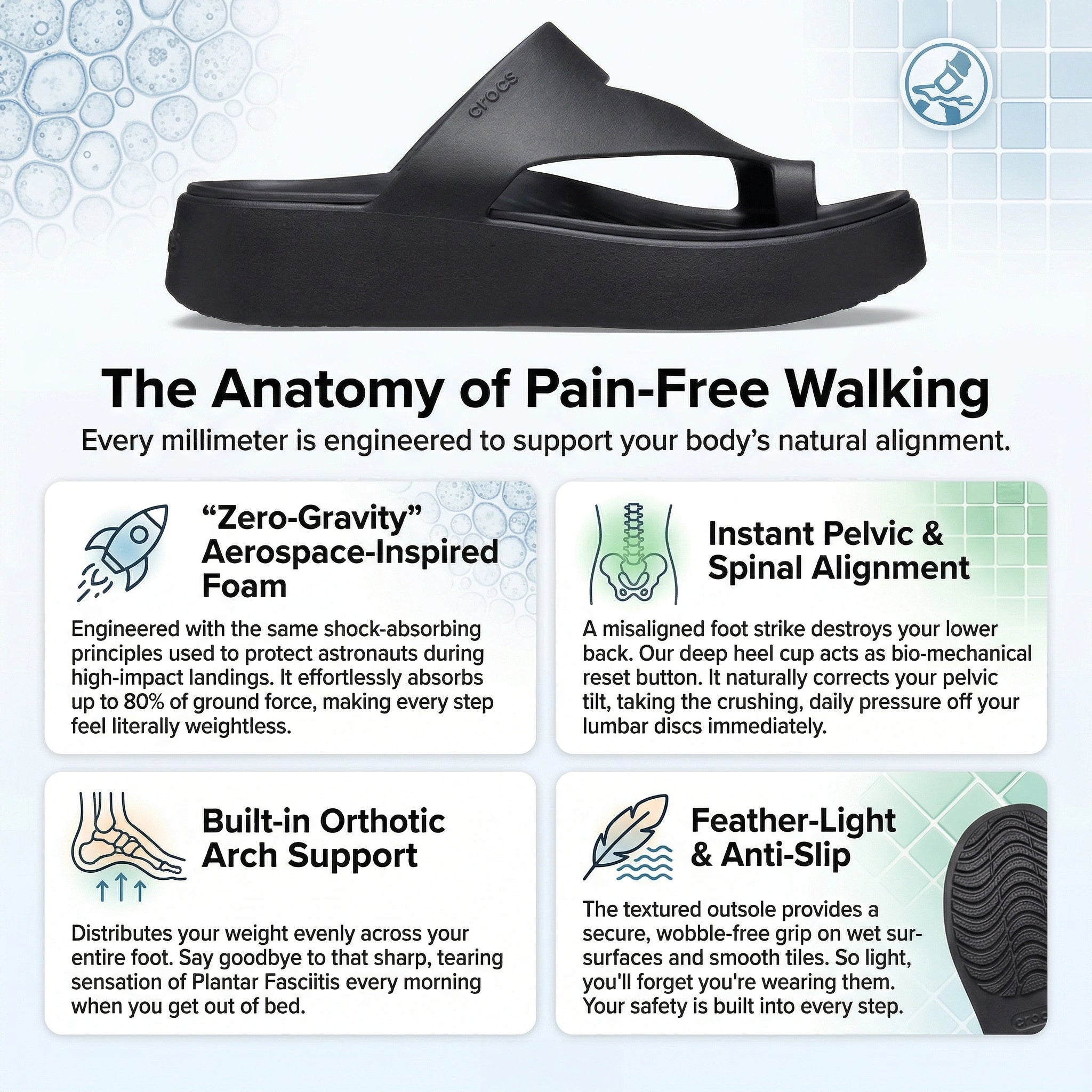 Zero-Gravity Cloud Platform Sandal – Instant Relief for Plantar Fasciitis | 90% OFF🔥 Last Day Sale