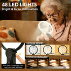 Last Day Sale!🔥90% OF Premium Hands-Free LED Magnifying Glass for Crafts & Reading