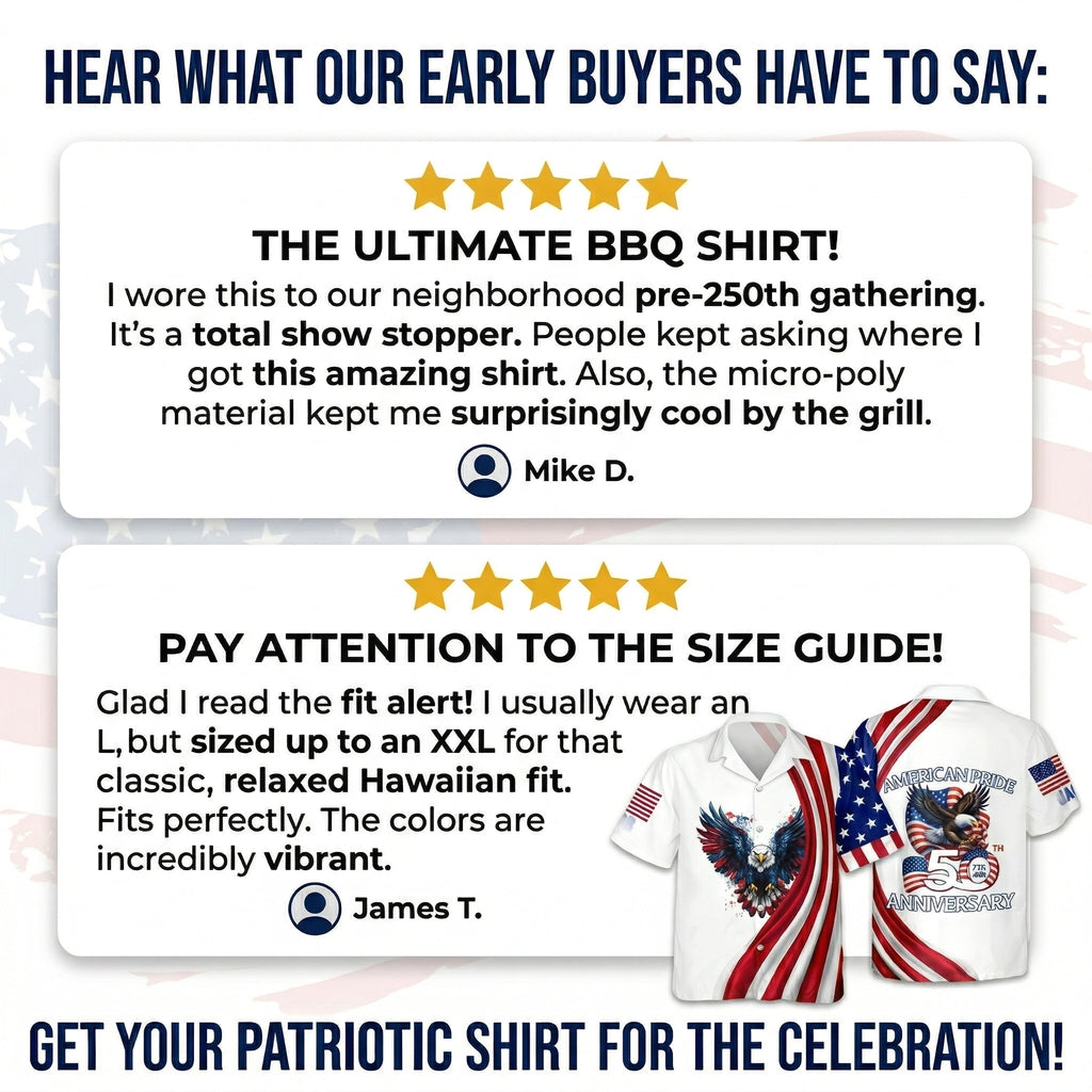 "American Pride" Bald Eagle Hawaiian Shirt – Celebrate 250 Years of Freedom (1776-2026) 🇺🇸 | 70% OFF🔥 Last Day Sale