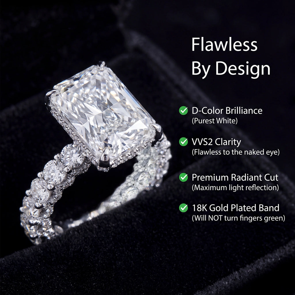 Viral Restock! 🚨 80% OFF The 5.51ct Radiant Illusion Ring - Elongates Fingers, Flawless $8k Look