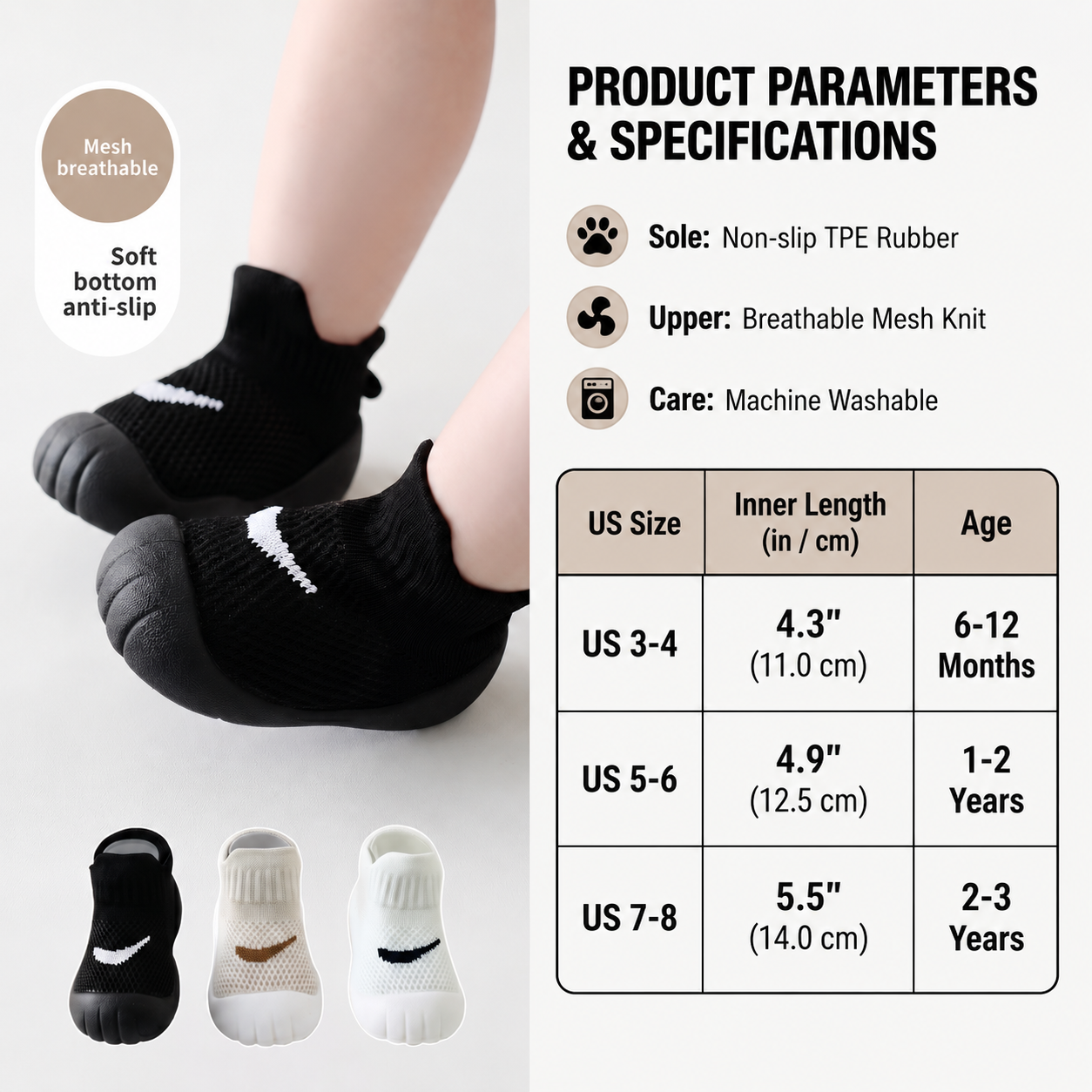 Anti-Slip & Kick-Proof Baby Sock Shoes - Ultra Soft | Last Day Sale-90% OFF🔥