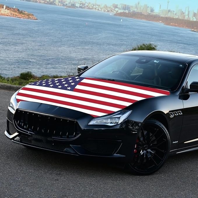 🔥50% OFF Last Day Sale 🎉4th Of July Flash Sale 65K+🔥American Car Hood Flag🦅No Glue No Tools🚗 Install in 1 Minute
