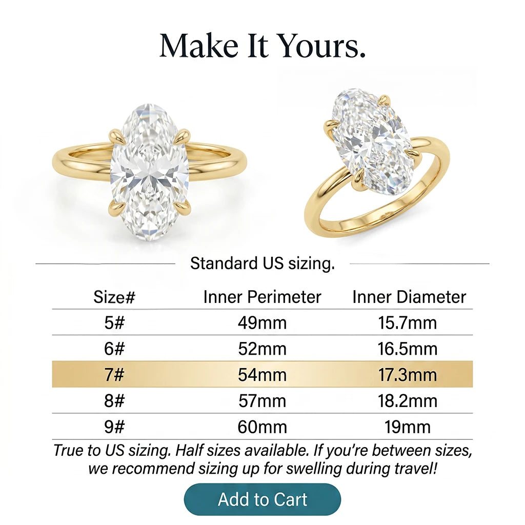 🔥90% OFF Last Day Sale |The Rare Moval Cut Ring | Finger-Elongating 18K Gold Solitaire
