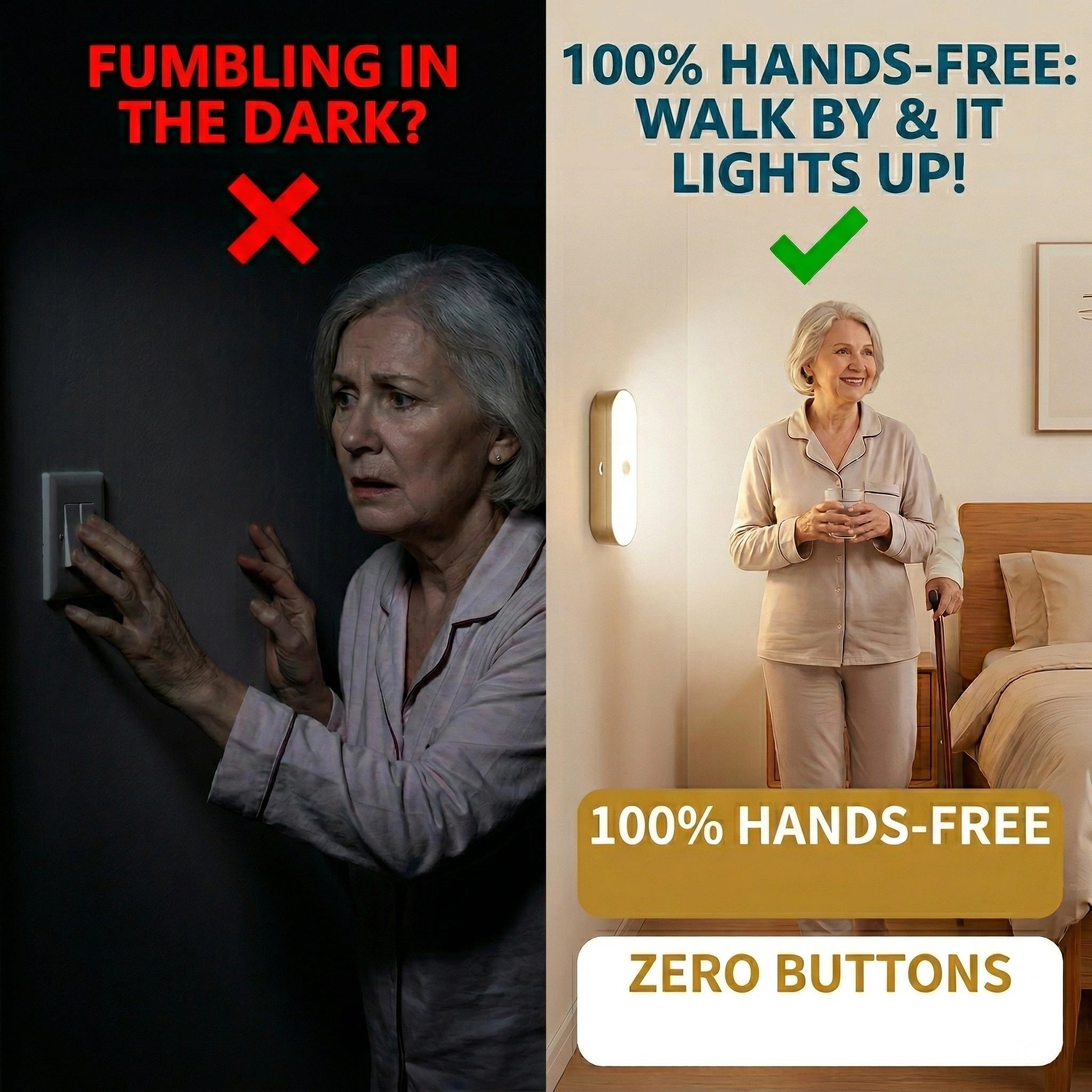 Auto-Sensor Night Light Prevent Dark Falls (No Tools Needed!) 70% OFF🔥 Last Day Sale