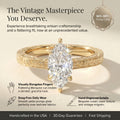 🔥90% OFF Last Day Sale |The Amvin Hand-Engraved Marquise Ring — Finger-Elongating Cut & Snag-Free Petal Prongs