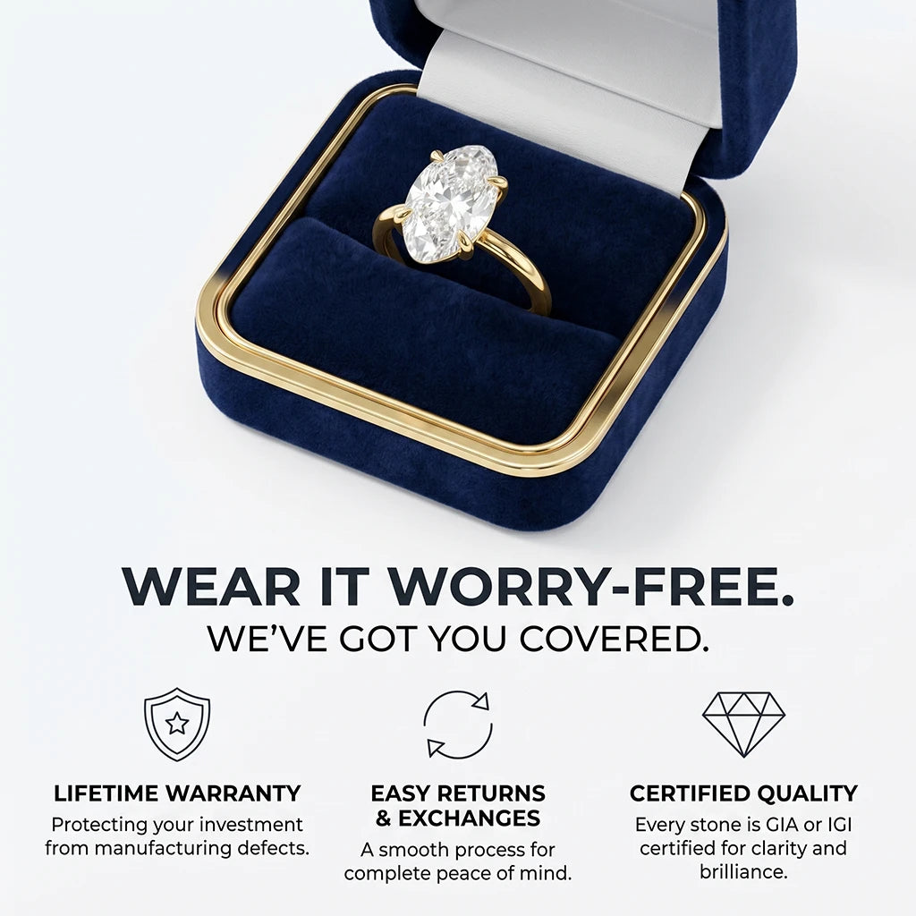 🔥90% OFF Last Day Sale |The Rare Moval Cut Ring | Finger-Elongating 18K Gold Solitaire