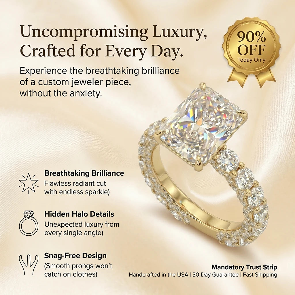 🔥90% OFF Last Day Sale |The Seamless Radiant Ring | Everyday Custom-Jeweler Look