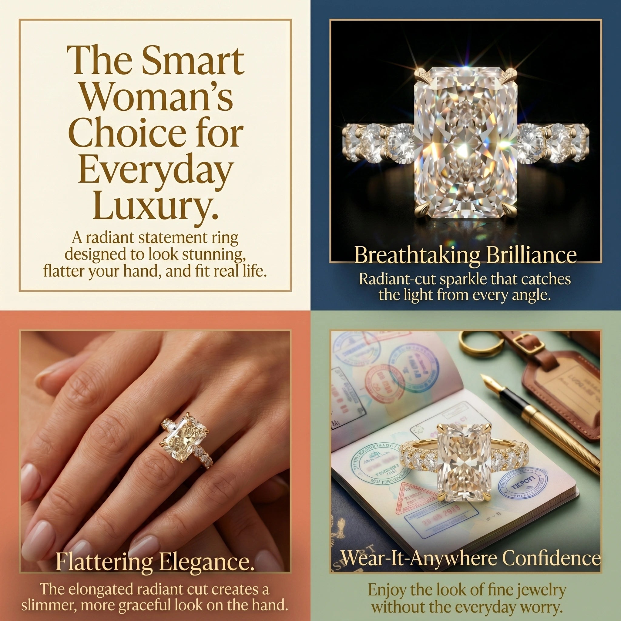 🔥90% OFF Last Day Sale |The Seamless Radiant Ring | Everyday Custom-Jeweler Look