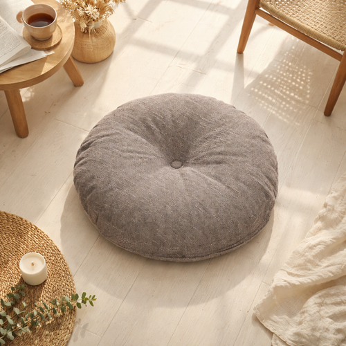 Round Floor Cushion – Soft Tufted Seat Pad