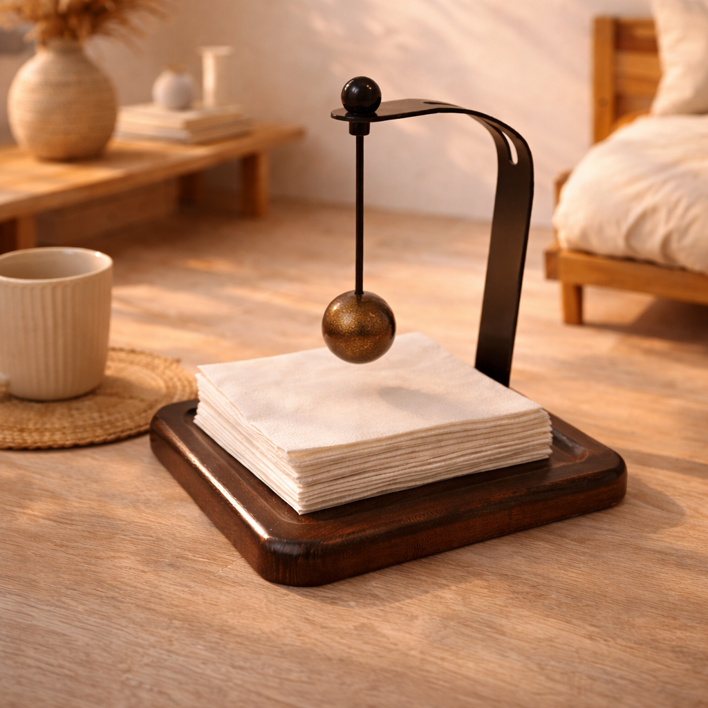 Modern Metal & Wood Napkin Holder