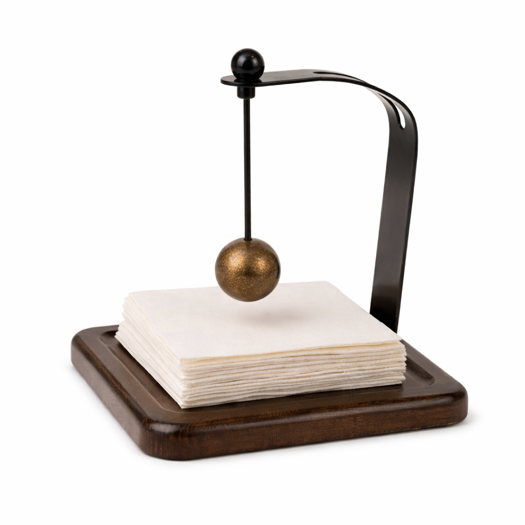 Modern Metal & Wood Napkin Holder