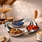 Modern Stainless Steel Divided Serving Bowl