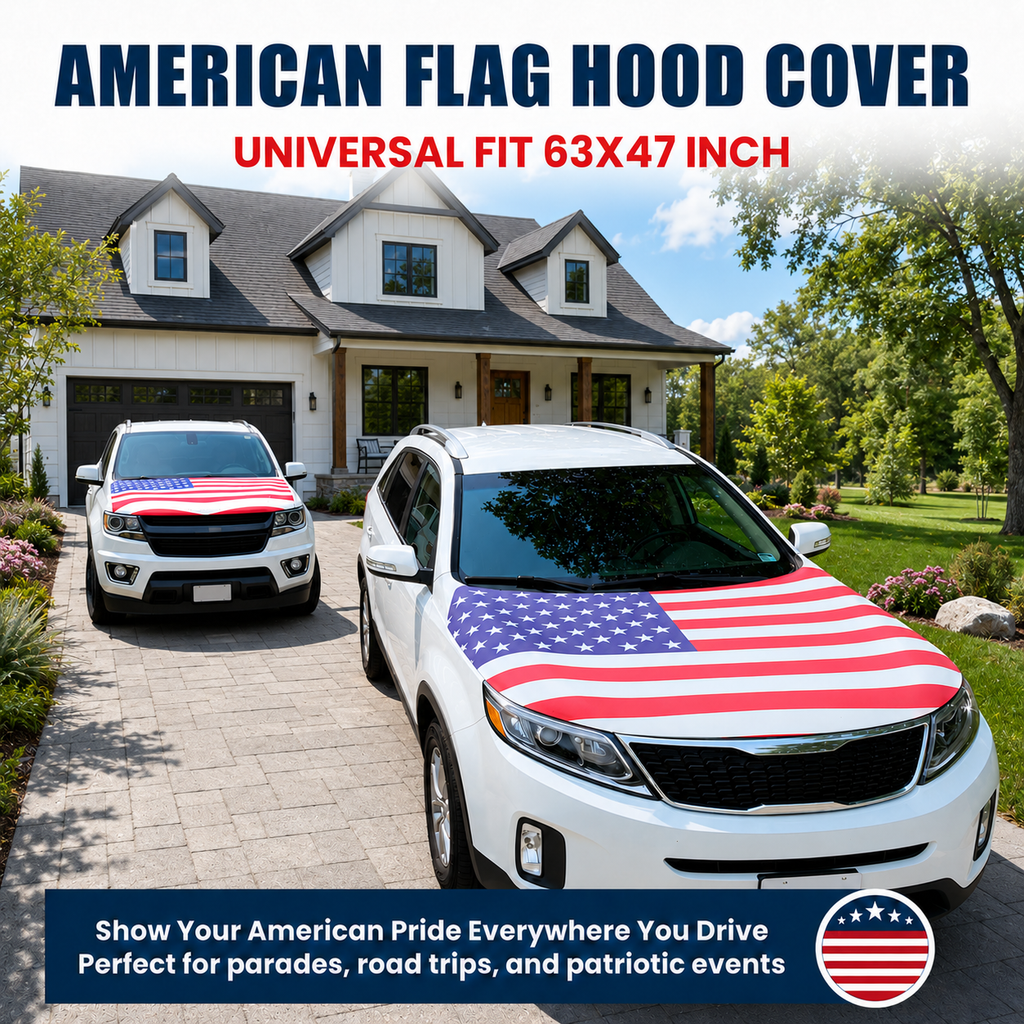 🔥50% OFF Last Day Sale 🎉4th Of July Flash Sale 65K+🔥American Car Hood Flag🦅No Glue No Tools🚗 Install in 1 Minute