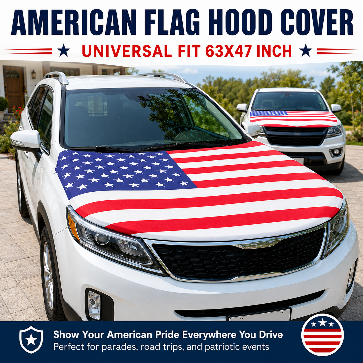 🔥50% OFF Last Day Sale 🎉4th Of July Flash Sale 65K+🔥American Car Hood Flag🦅No Glue No Tools🚗 Install in 1 Minute