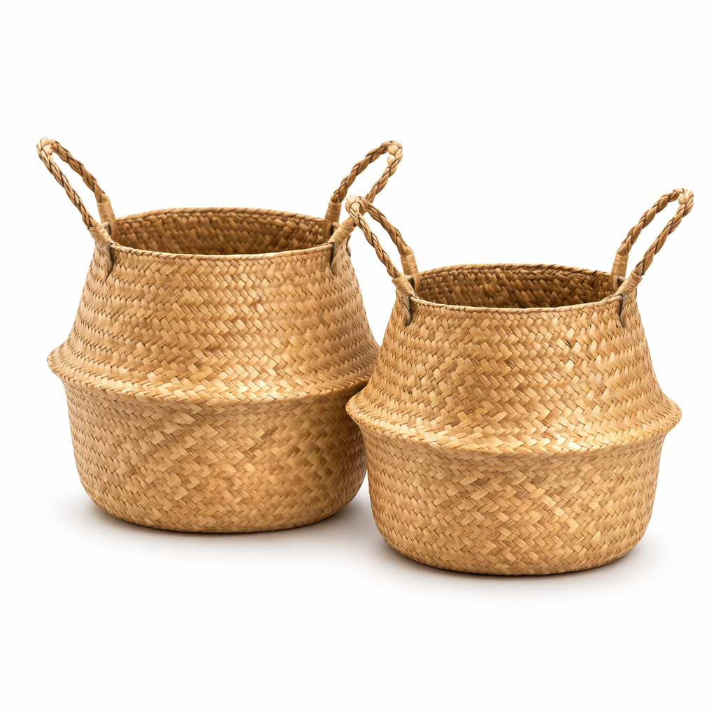 Handwoven Natural Seagrass Storage Basket