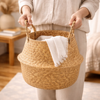 Handwoven Natural Seagrass Storage Basket