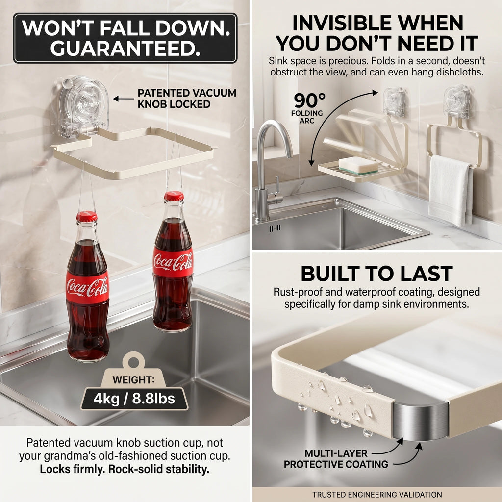 Last Day Sale!🔥 50% OFF Kitchen Sink Strainer - Zero-Touch Disposal | Foldable Space-Saver | Anti-Clog | Easy Suction Install