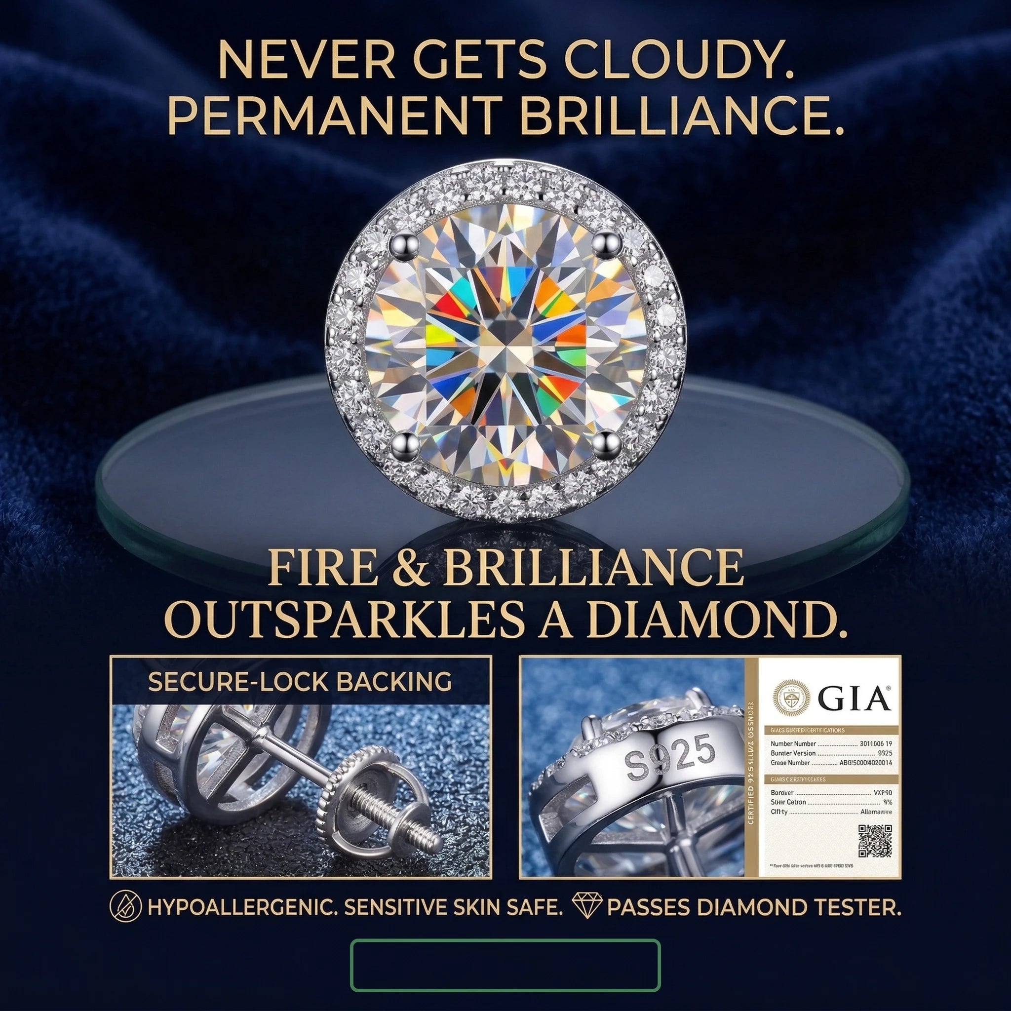 ZENVIRALA® Moissanite Stud Earrings-90% OFF🔥Last Day Sale