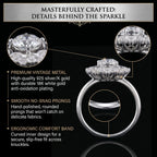 🔥90% OFF Last Day Sale Brilliant Moissanite Halo Ring: Certified Authentic & Everyday Comfort Fit