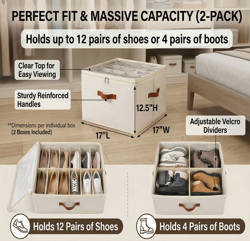 FlexiSpace™ Adjustable Shoe Organizer