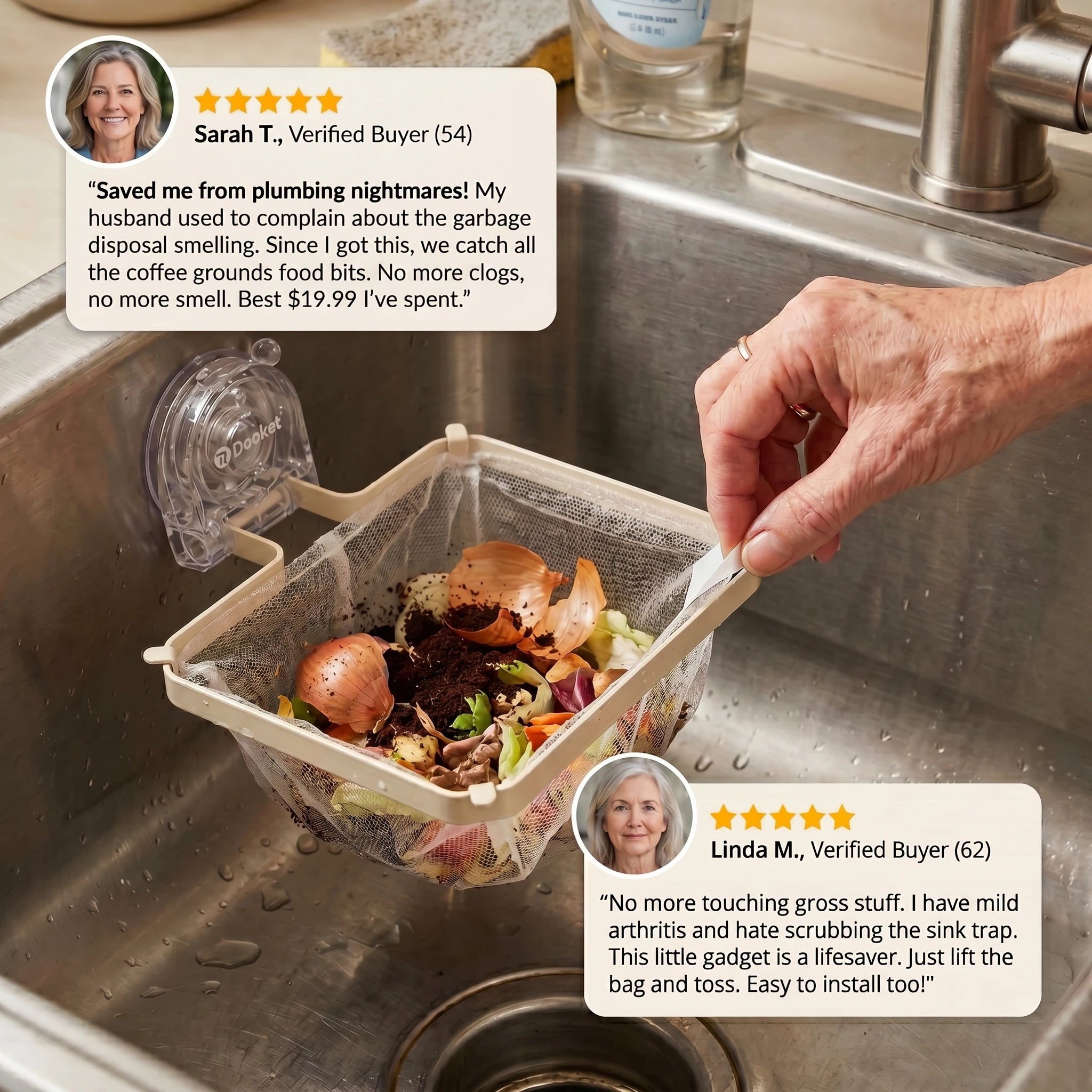 Last Day Sale!🔥 50% OFF Kitchen Sink Strainer - Zero-Touch Disposal | Foldable Space-Saver | Anti-Clog | Easy Suction Install