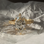 🔥90% OFF Last Day Sale |The Amvin Hand-Engraved Marquise Ring — Finger-Elongating Cut & Snag-Free Petal Prongs