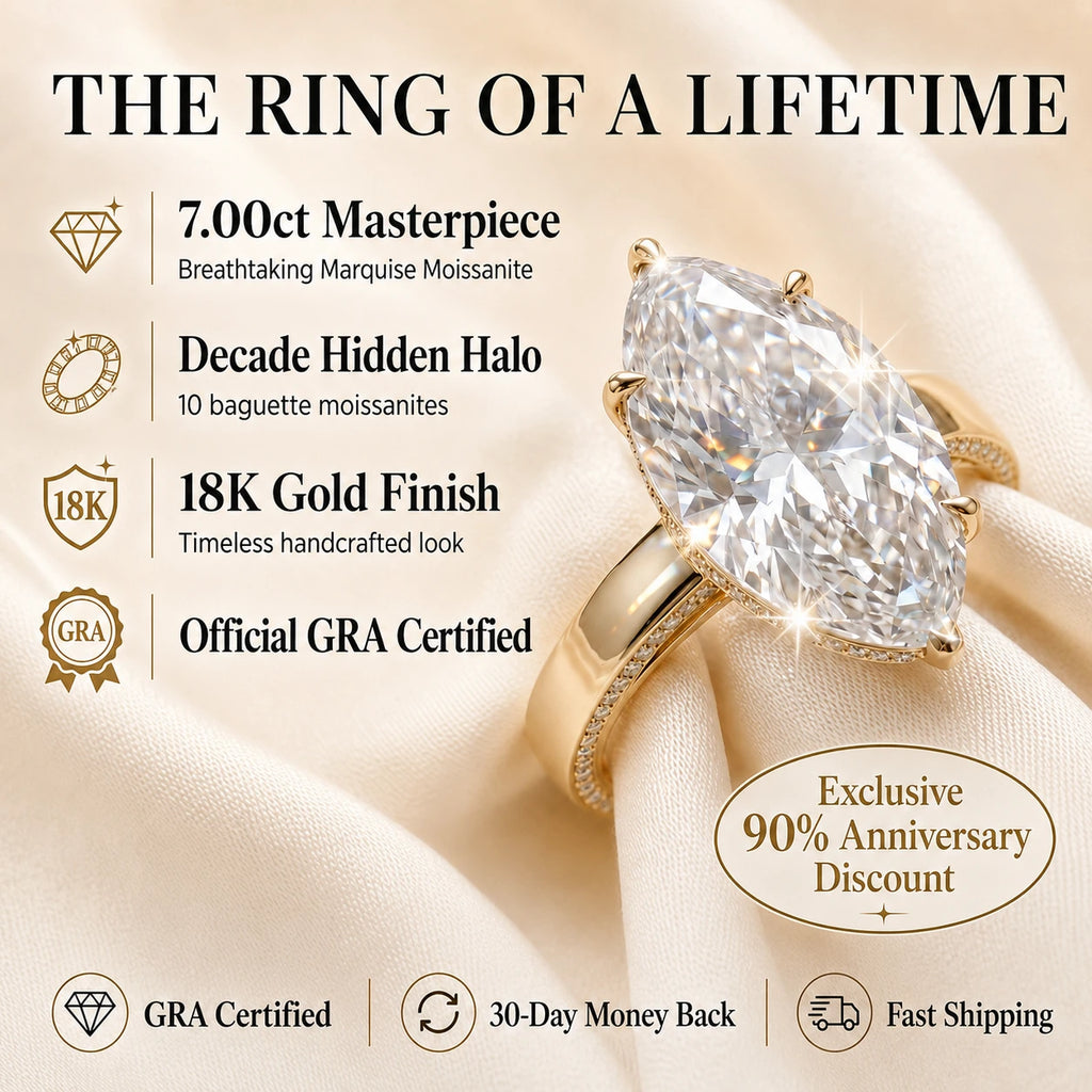 🔥90% OFF Last Day Sale | The 7.00ct Marquise Hidden Halo Masterpiece
