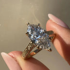 🔥90% OFF Last Day Sale |The Amvin Hand-Engraved Marquise Ring — Finger-Elongating Cut & Snag-Free Petal Prongs