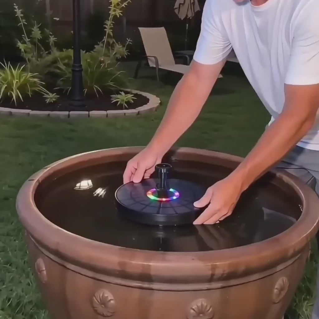 Last Day Sale!🔥50% OFF-Solar Oasis Pro: Glass Panel Fountain with Night LED Lights