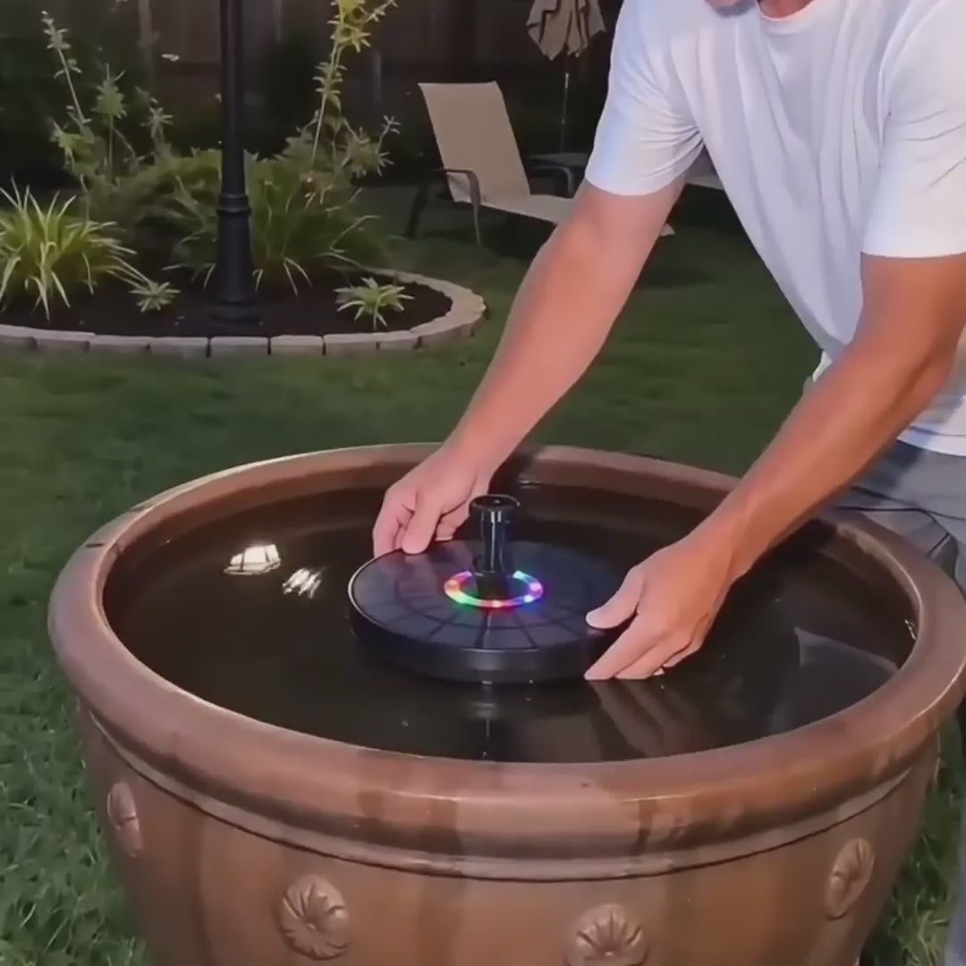 Last Day Sale!🔥50% OFF-Solar Oasis Pro: Glass Panel Fountain with Night LED Lights